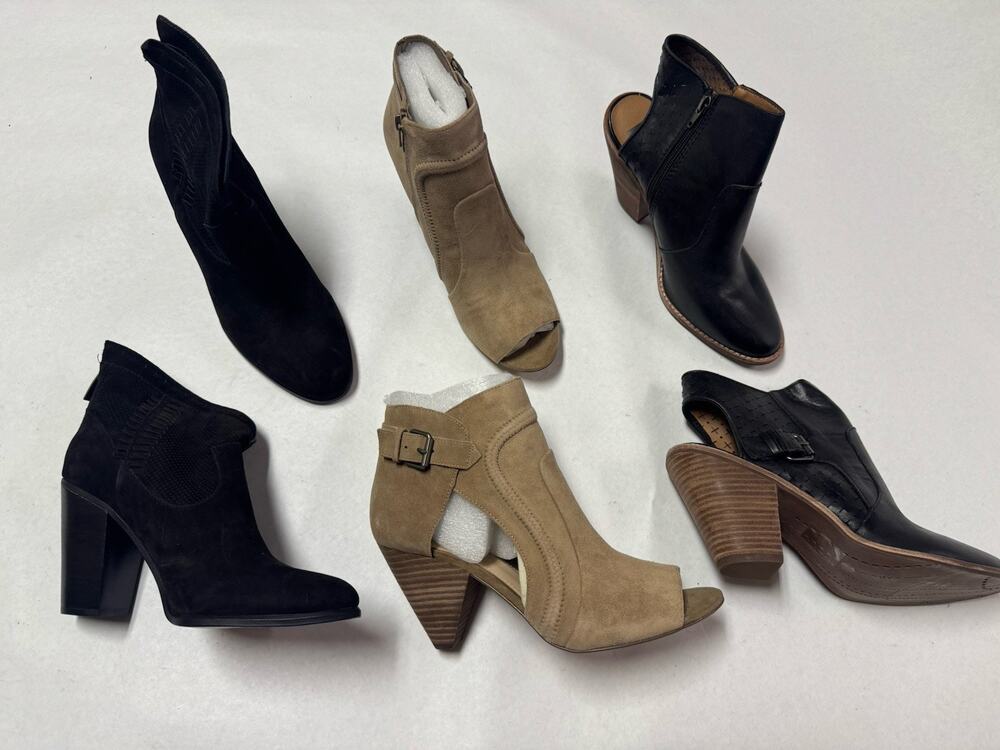 Lot of 3 NEW Women's size 9 Ankle Boots - Booties - Leather Exposed Heel Black